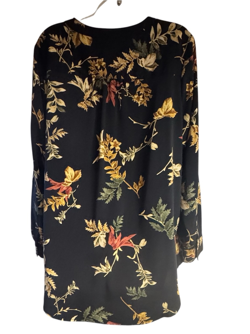 CJ Banks Black Floral Split- V-Neck Top PLUS: 1X #13 - Picture 6 of 9